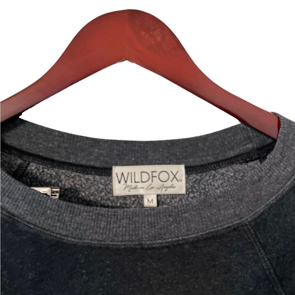 ✨ Wildfox Noir Gray Fleece Sweatshirt Crew Pullover Top - Picture 5 of 6